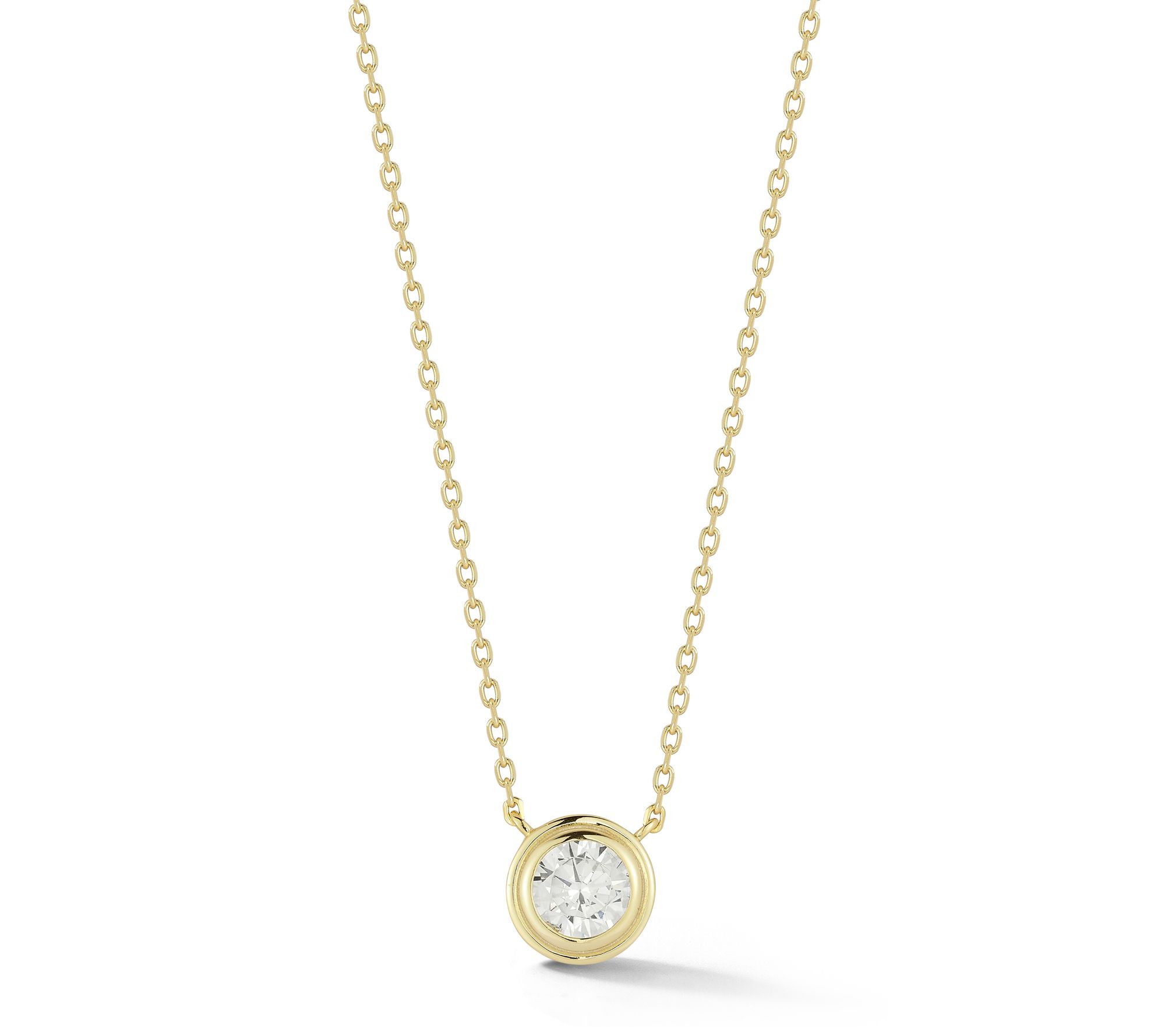 Sterlina Silver Round-Cut Solitaire Pendant w/ Chain, Sterling