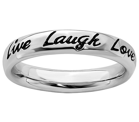 Simply Stacks Sterling Live Laugh Love Band Ring