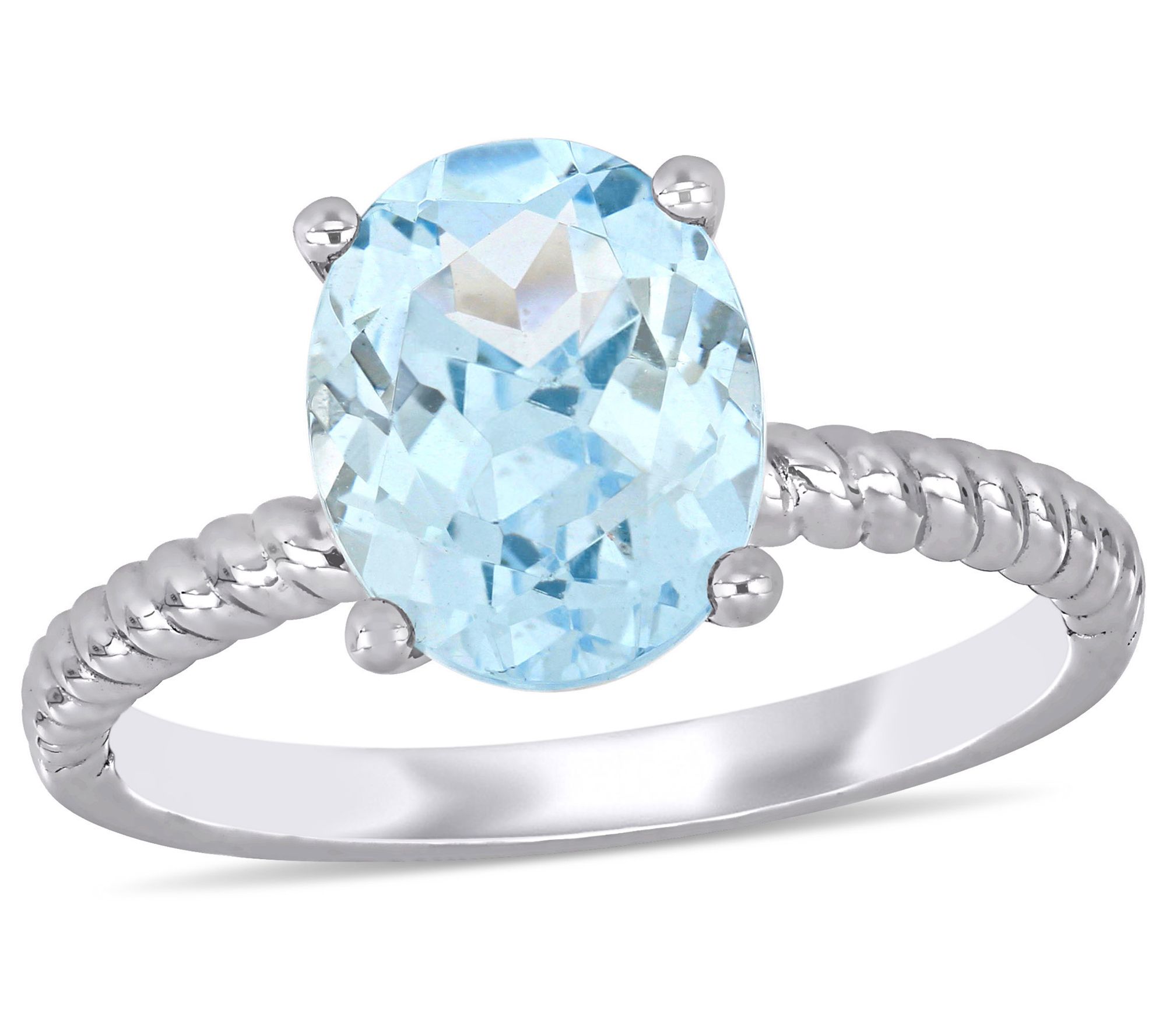 14K 2.10 cttw Oval Aquamarine Solitaire Ring - QVC.com