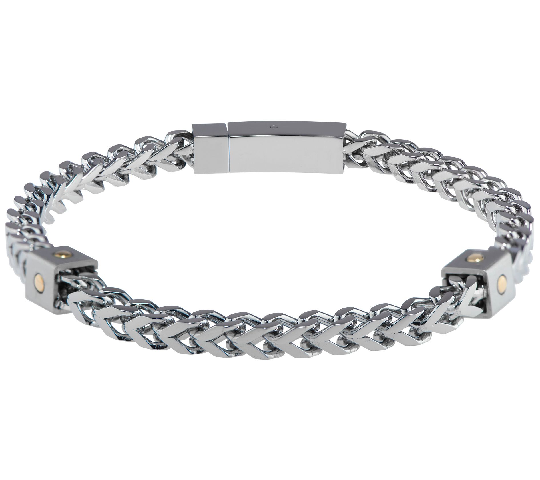 James Michael Men's Stainless Steel Curb Link Bracelet - QVC.com