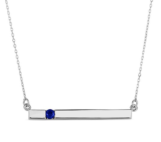 Sterling Silver 0.30 cttw Gemstone Bar Necklace