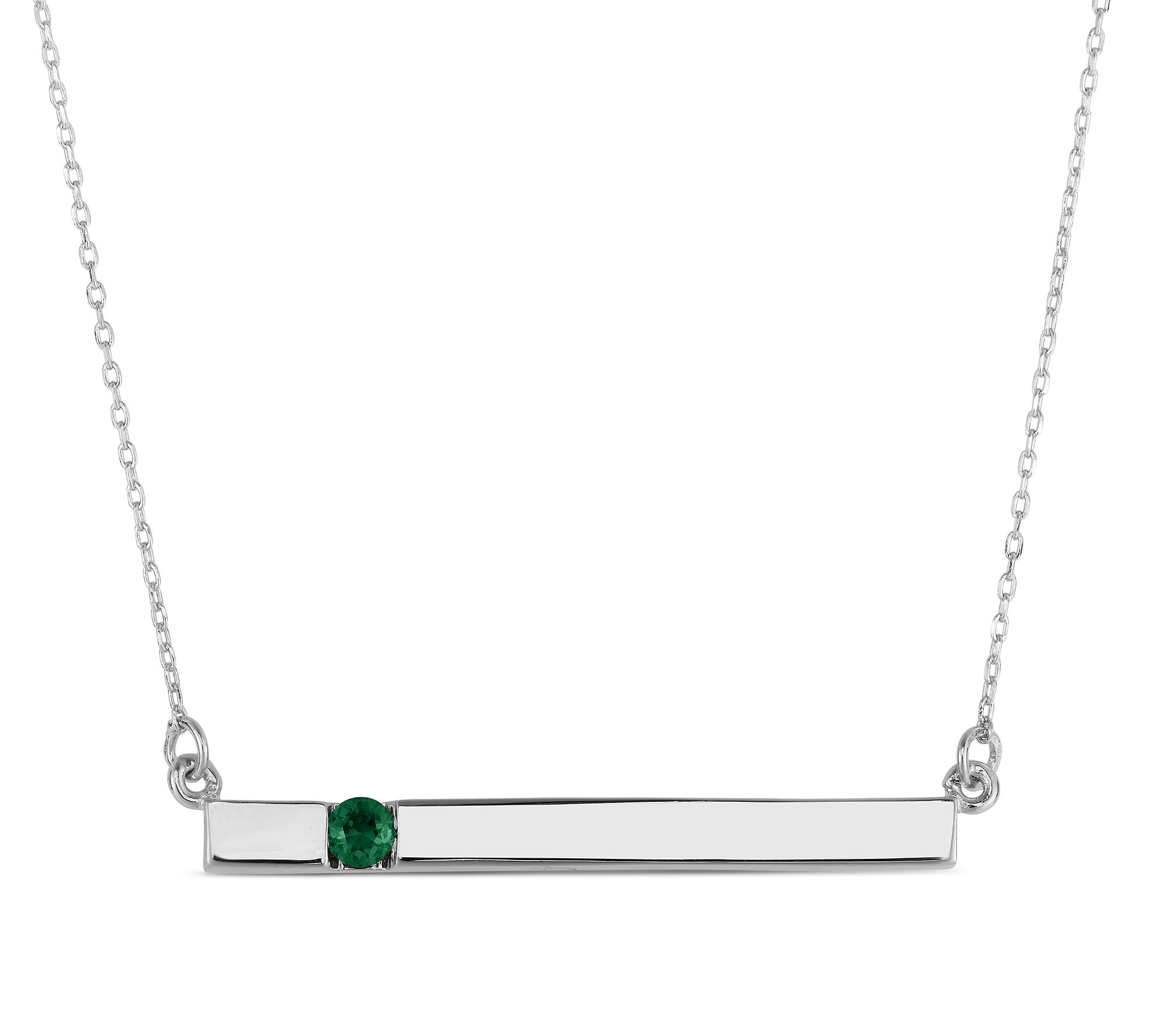 Sterling Silver 0.30 cttw Gemstone Bar Necklace