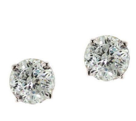 Diamonique 1.00 ct tw 100-Facet Stud Earrings,14K Gold