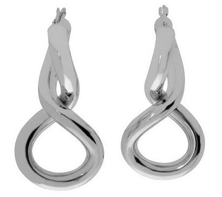 Arte d'Oro 1-3/4" Polished Figure Eight Hoop Earrings 18K Gol