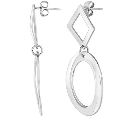 Steel by Design Geometric Drop Earrings