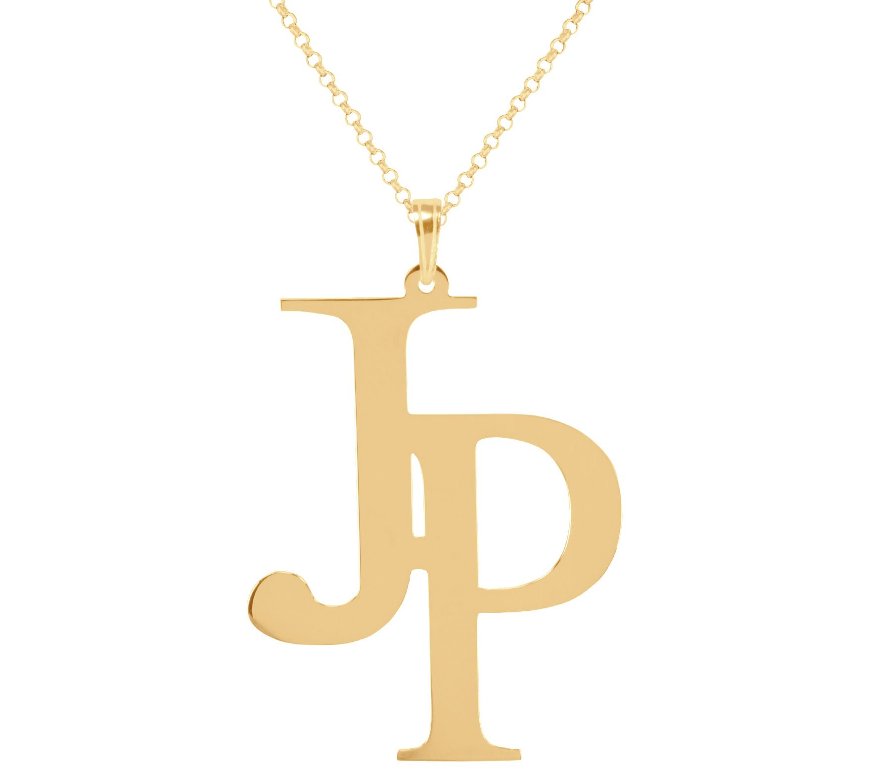 Gold Two Letter Necklace, Gold Two Initial Necklace