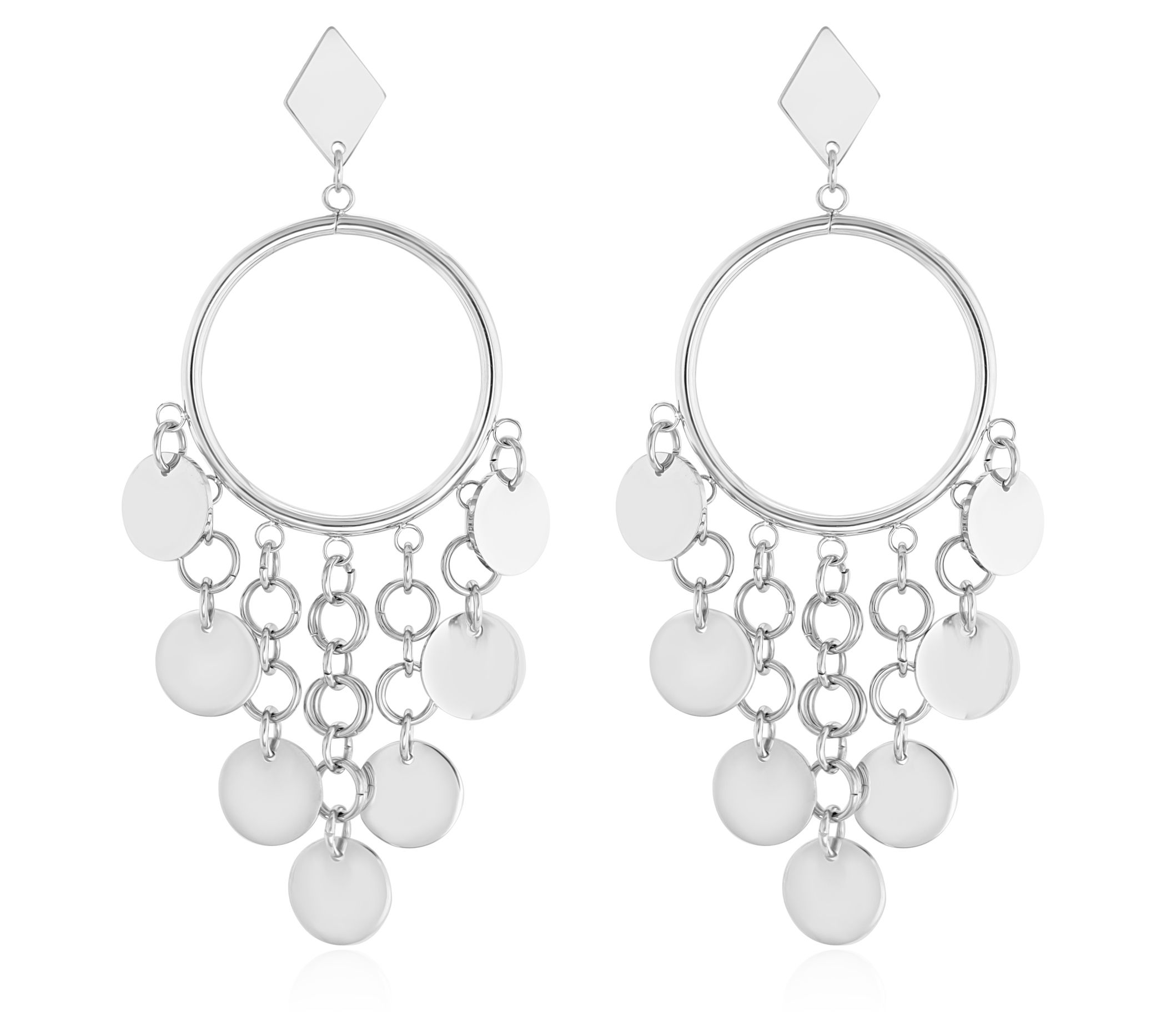 Steel by Design Mirror Finish Drop Earrings