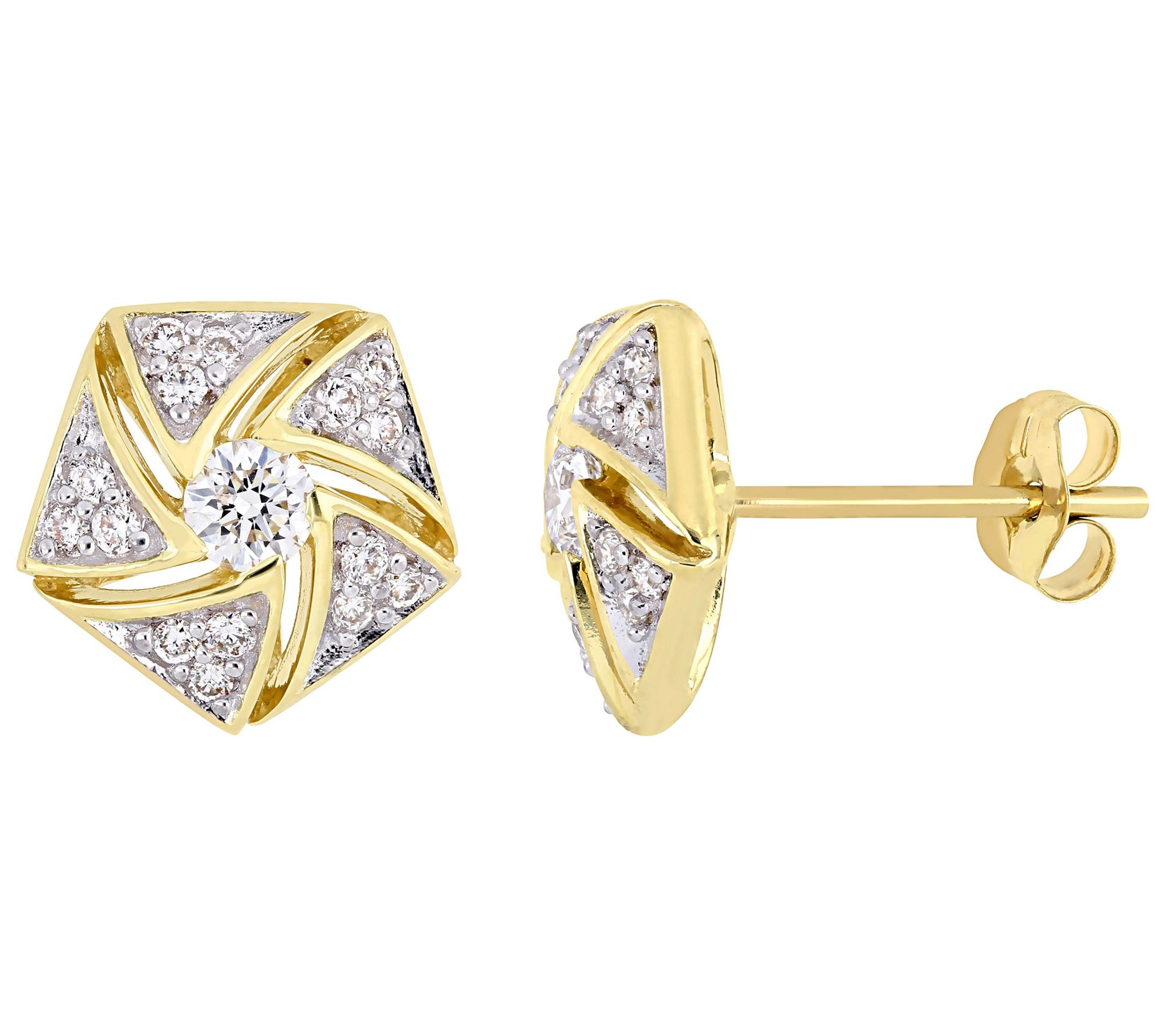 Affinity 0.50 cttw Diamond Cluster Stud Earring s, 14K Gold