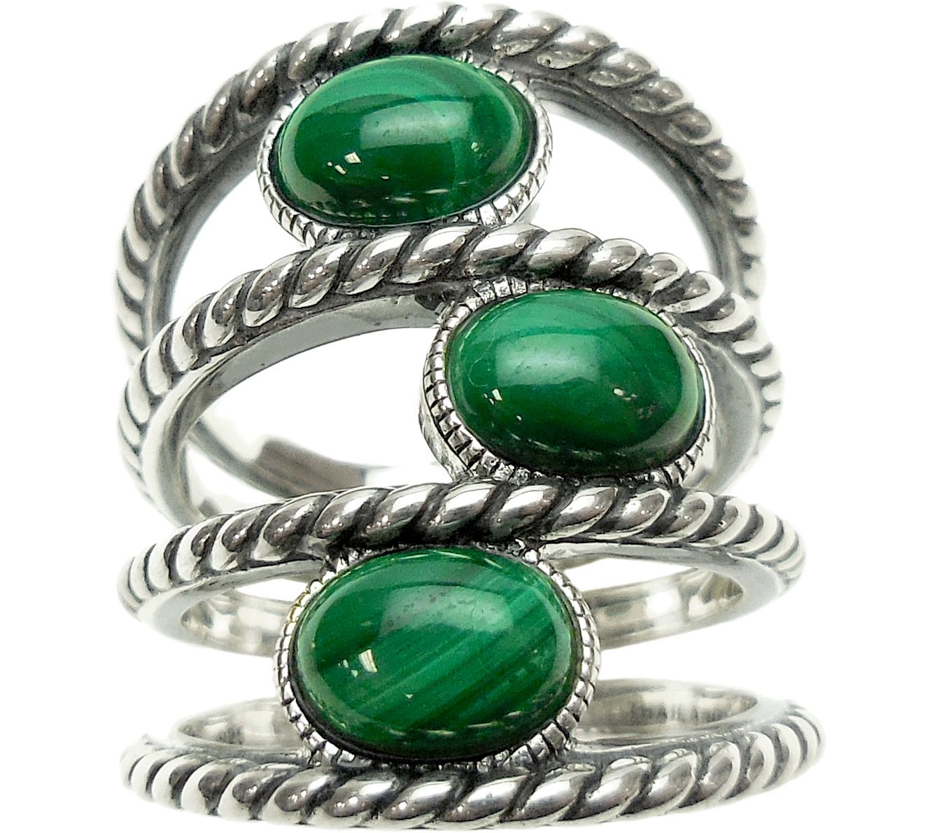 Elyse Ryan Sterling Gemstone Station Wrap Ring