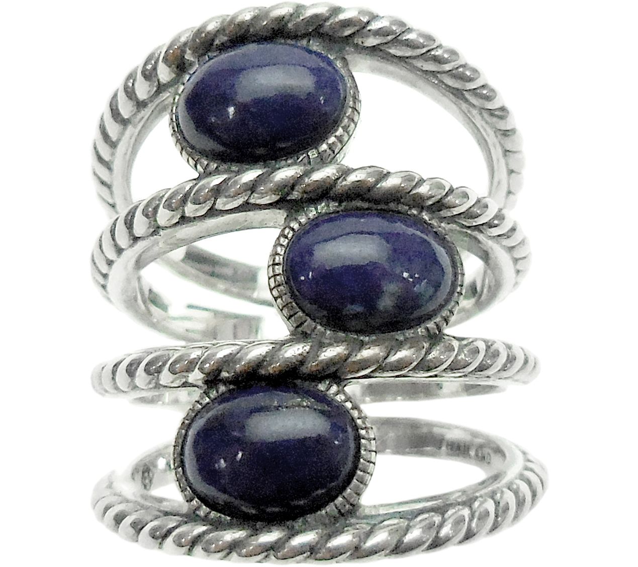 Elyse Ryan Sterling Gemstone Station Wrap Ring