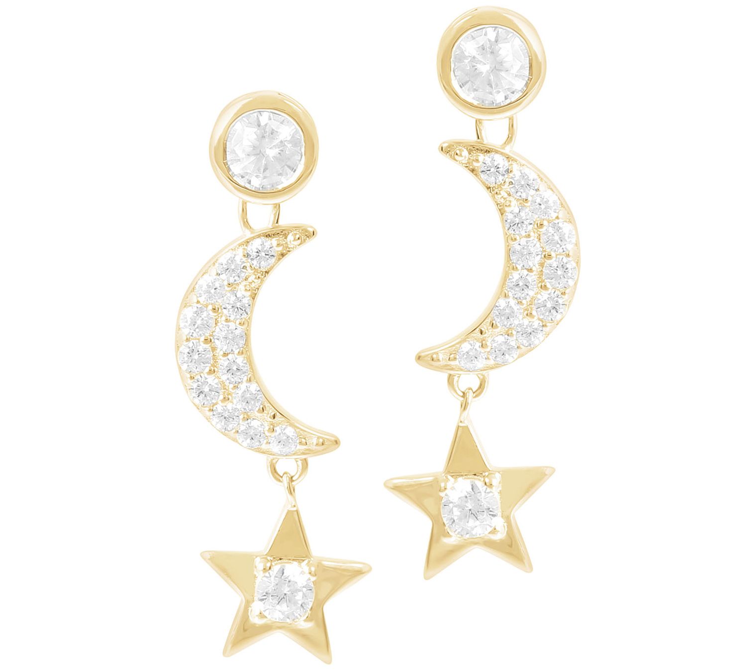 Louis Dell'Olio Sterling Silver Star & Moon Earings