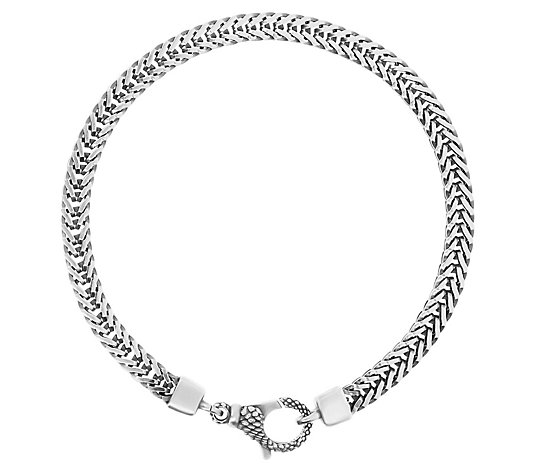 MISTERO for Him Flat Spiga Chain Bracelet, Sterling Silver