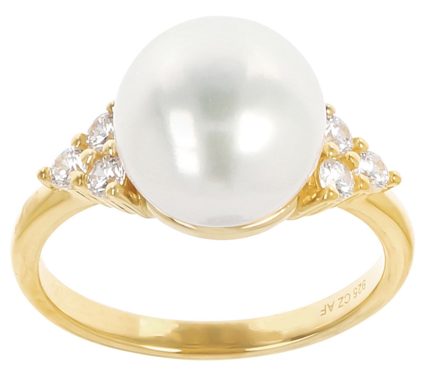 Honora x Diamonique Cultured Pearl Ring,Sterling Silver