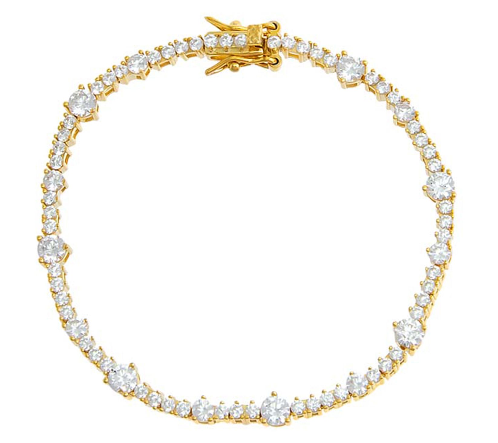 By Adina Eden 14K Gold Plated 4.00 cttw Tennis Bracelet