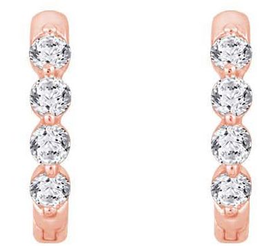 Diamonique 0.70 ctww Eternity Hoop Earrings, Sterling