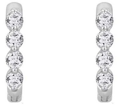 Diamonique 0.70 ctww Eternity Hoop Earrings, Sterling