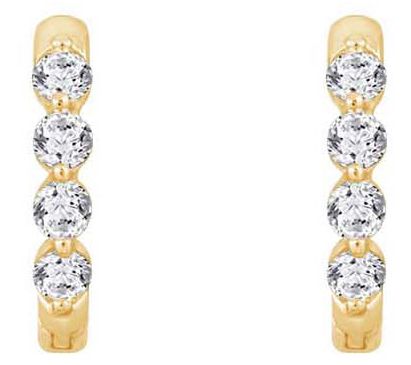 Diamonique 0.70 ctww Eternity Hoop Earrings, Sterling