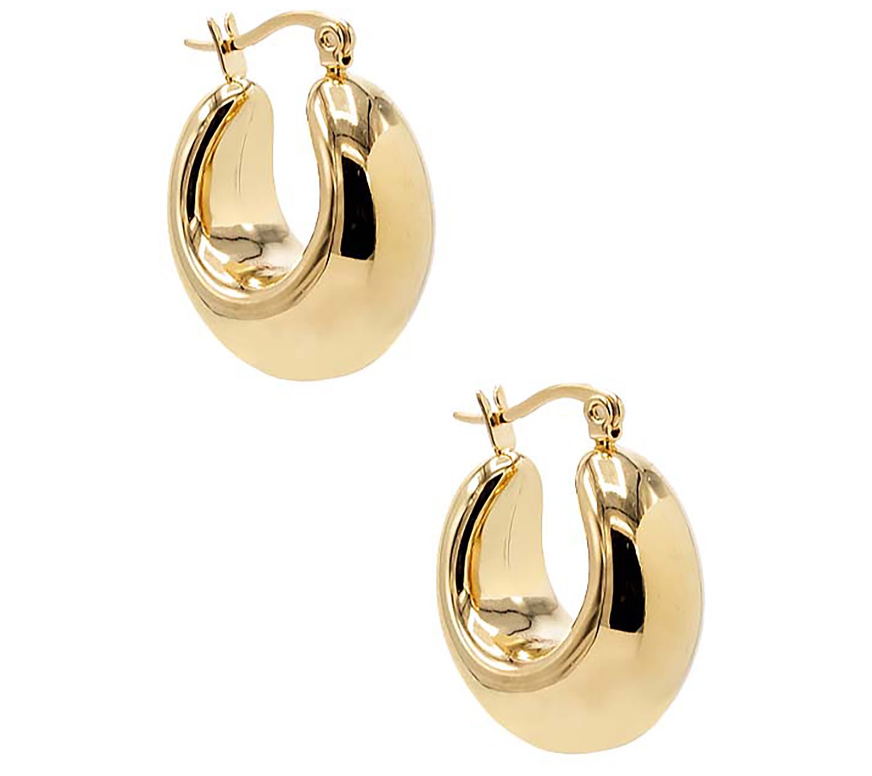 by Adina Eden 18K Gold Plated Wide Hoop Earrings - QVC.com