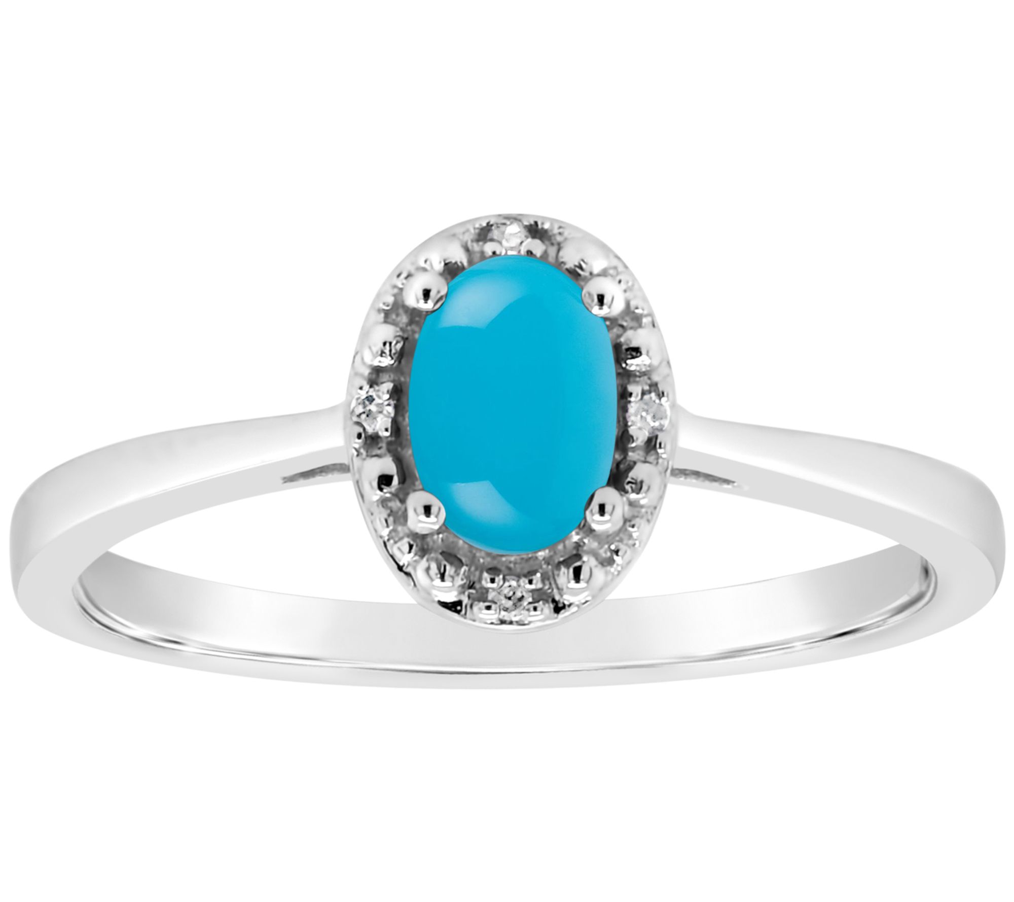 Affinity Gems Oval Turquoise & Diamond Accent Ring, Sterling