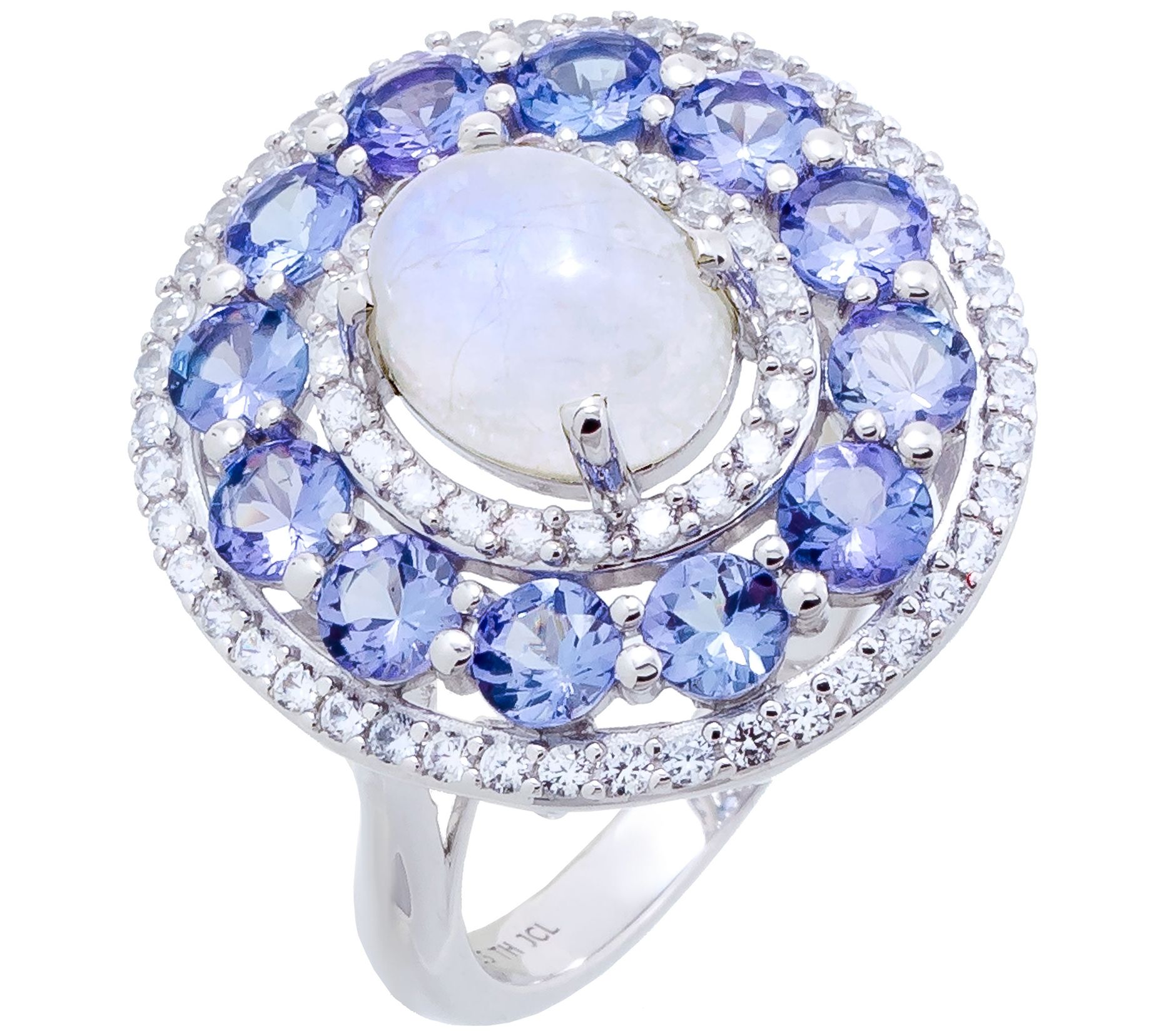 Affinity Gems Multi-Gemstone Halo Ring, Sterling Silver