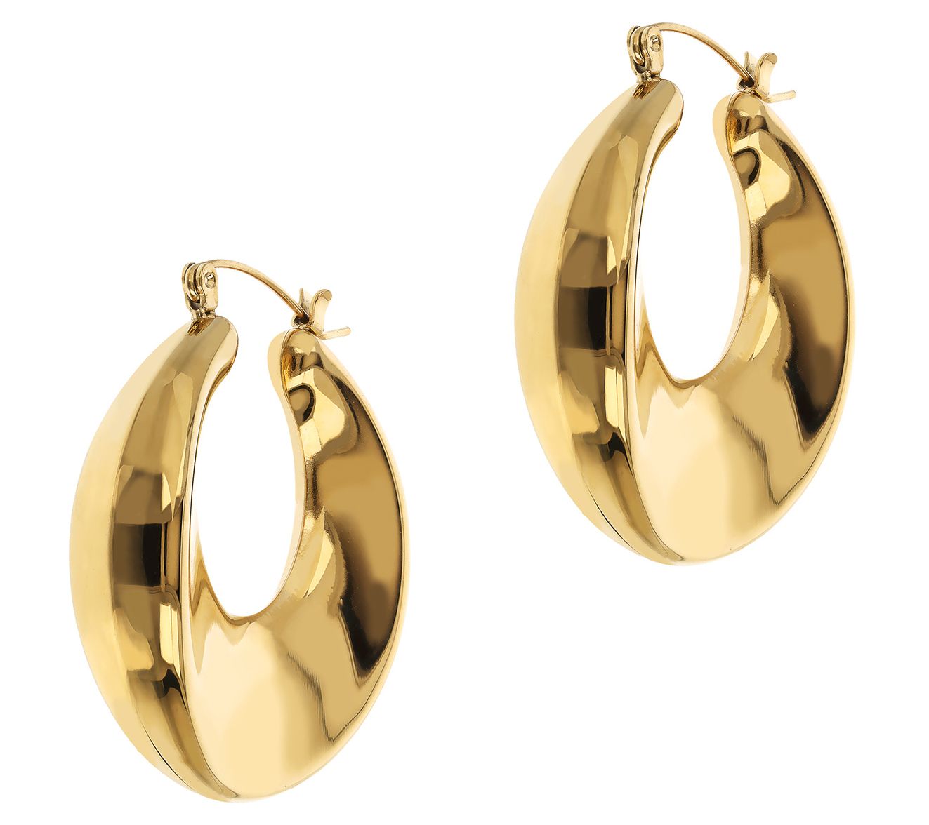 Steel by Design Polished Round Dome Hoop Earrings