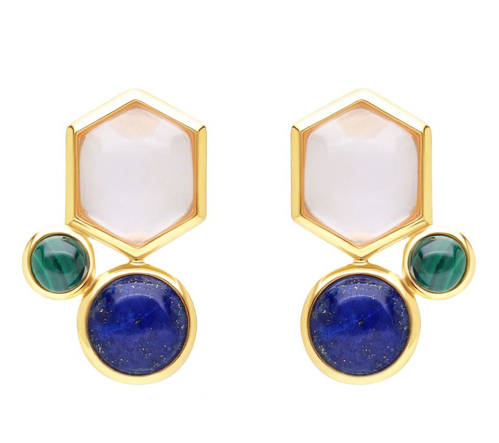 Tiffany Kay Studio 14K Gold Clad Gemstone Hexagon Earrings