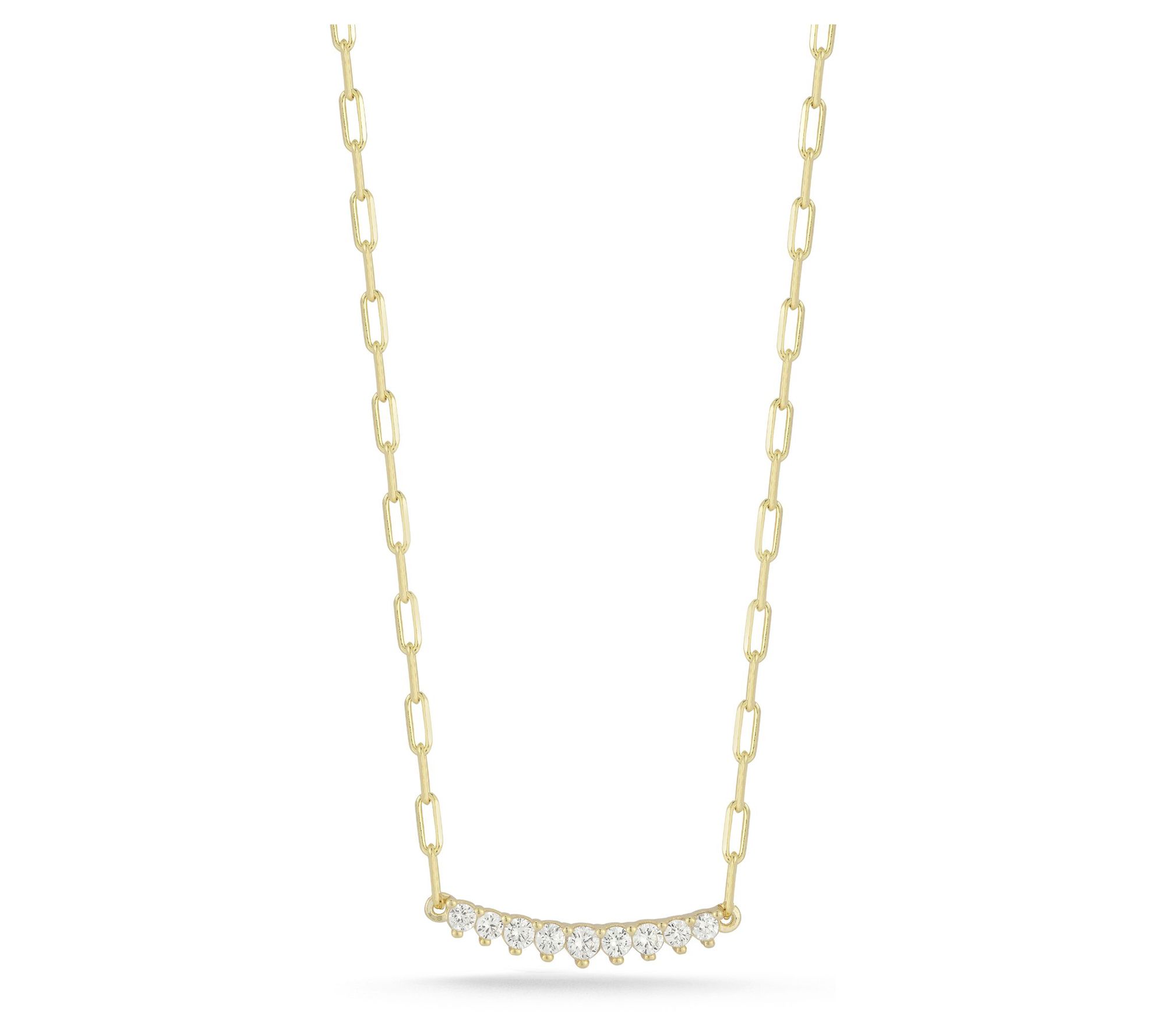 Sterlina Silver CZ Bar Necklace, Sterling