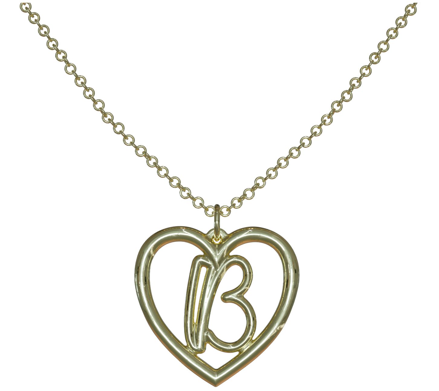 14K Gold Plated Healing Hearts Initial Pendantw/ Chain