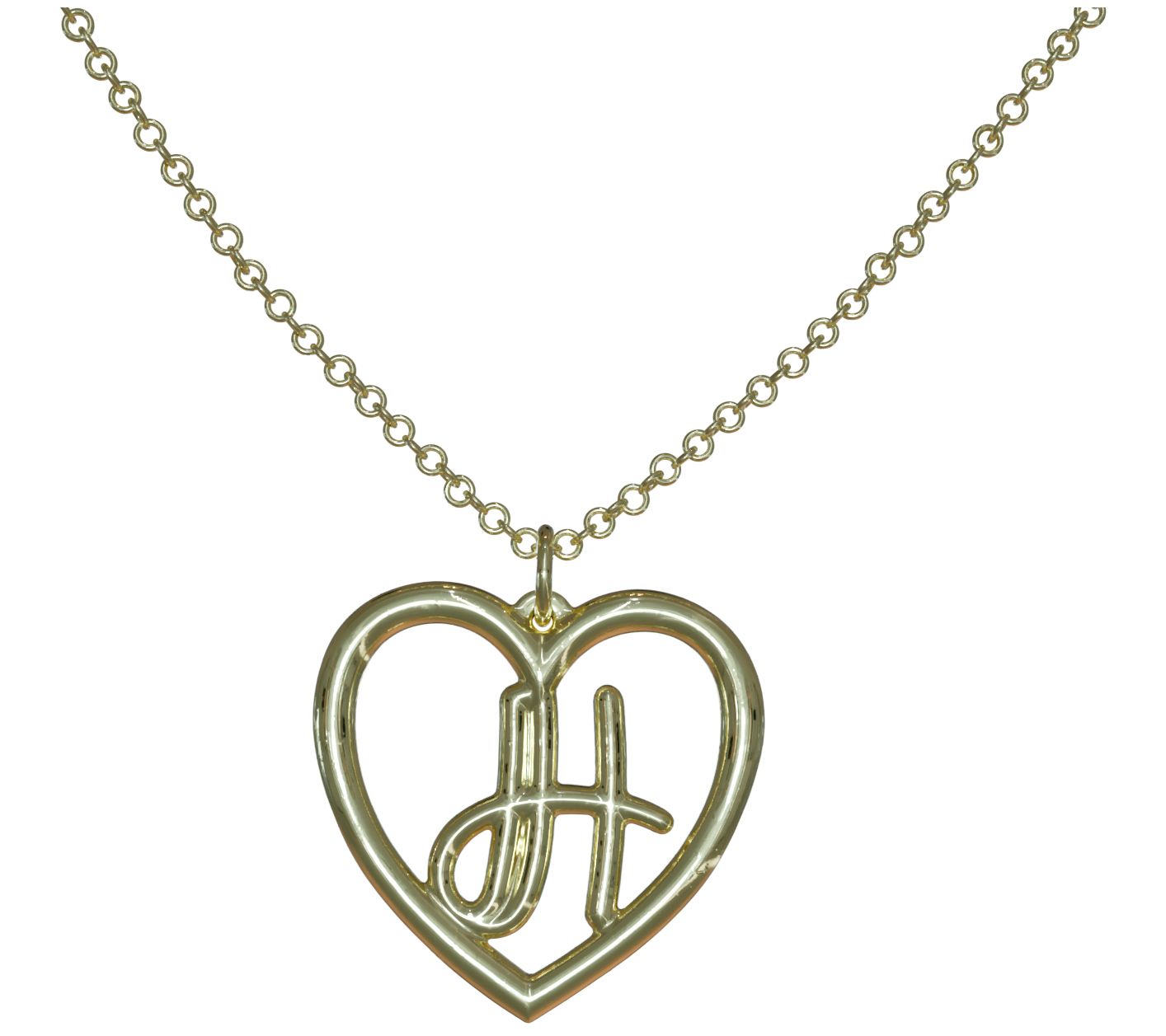 14K Gold Plated Healing Hearts Initial Pendant w/ Chain