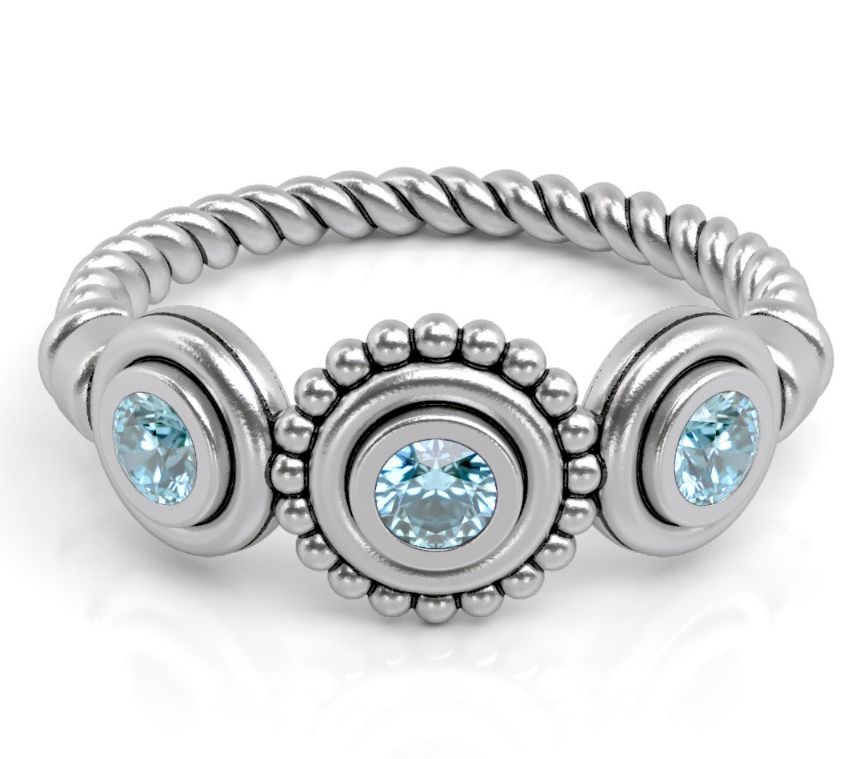 Or Paz Sterling Silver Textured Gemstone Ring