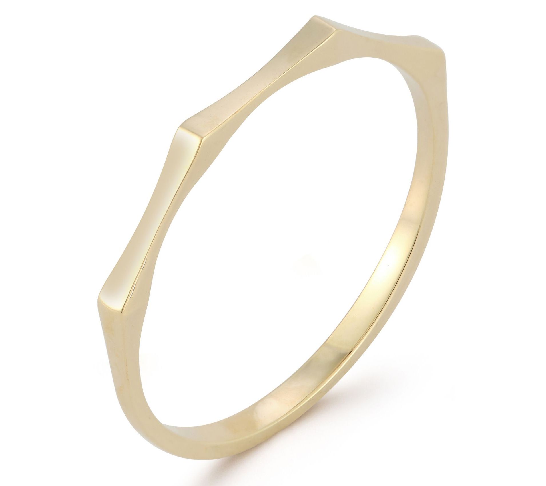 Luminosa Gold Dainty Thin Geometric Band Ring,14K