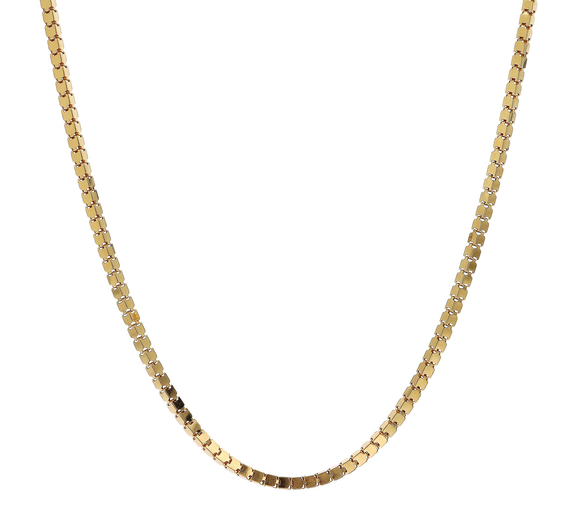 Veronese 18K Gold Clad 20" Super Cube Link Chain Necklace