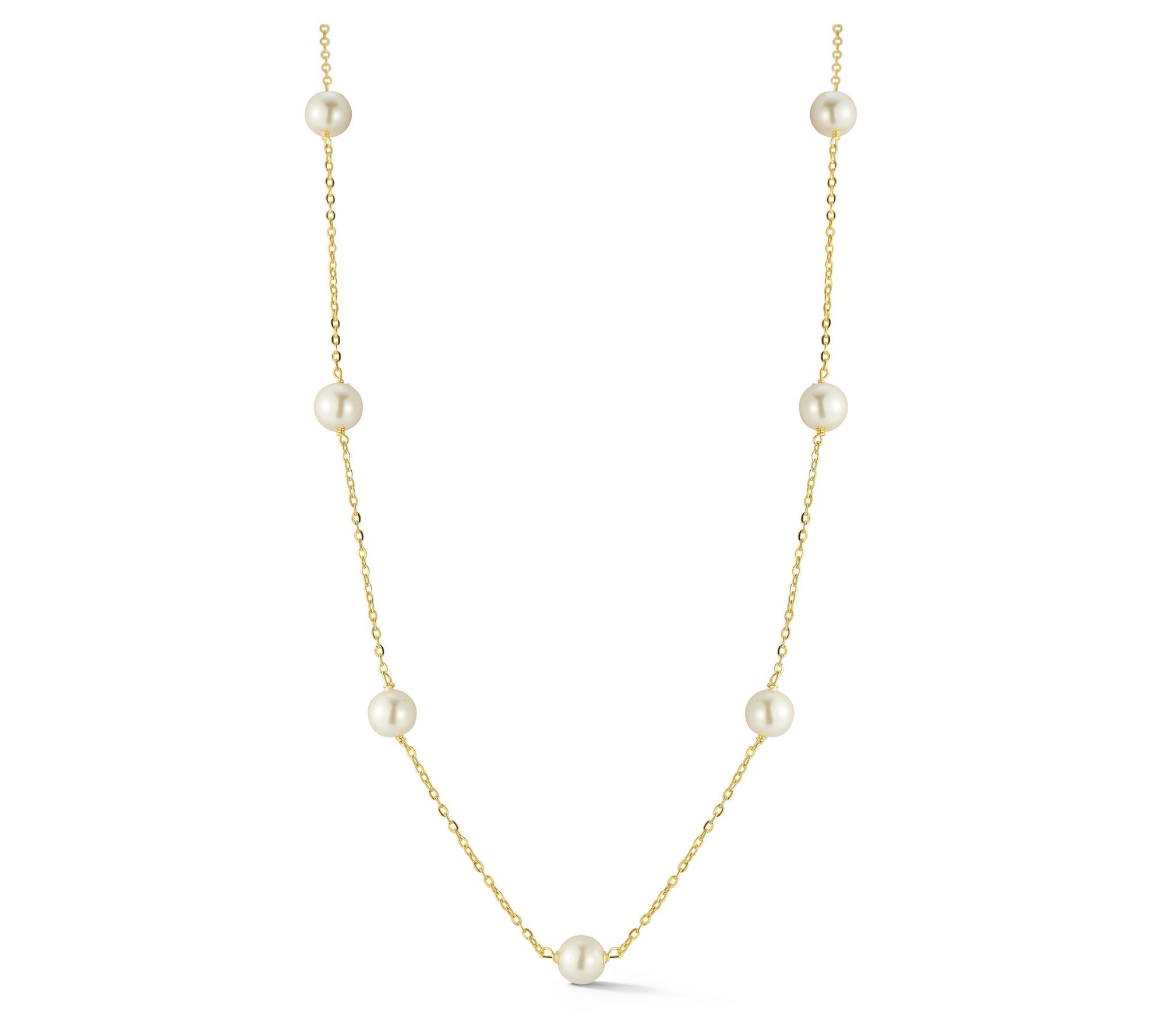 Sterlina Silver Cultured Pearl Choker Necklace,Sterling