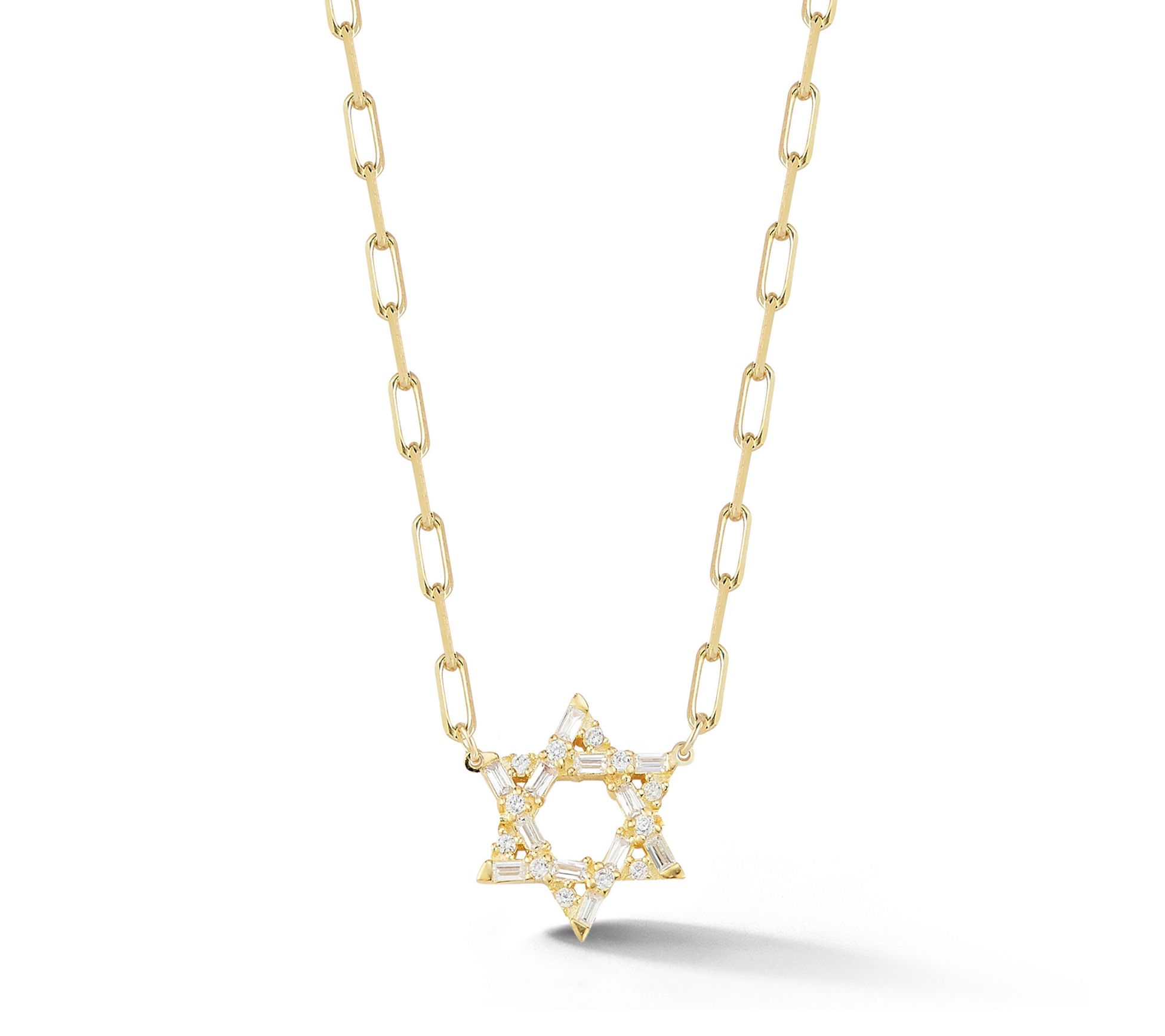 Sterlina Silver Baguette Star of David Necklace, Sterling