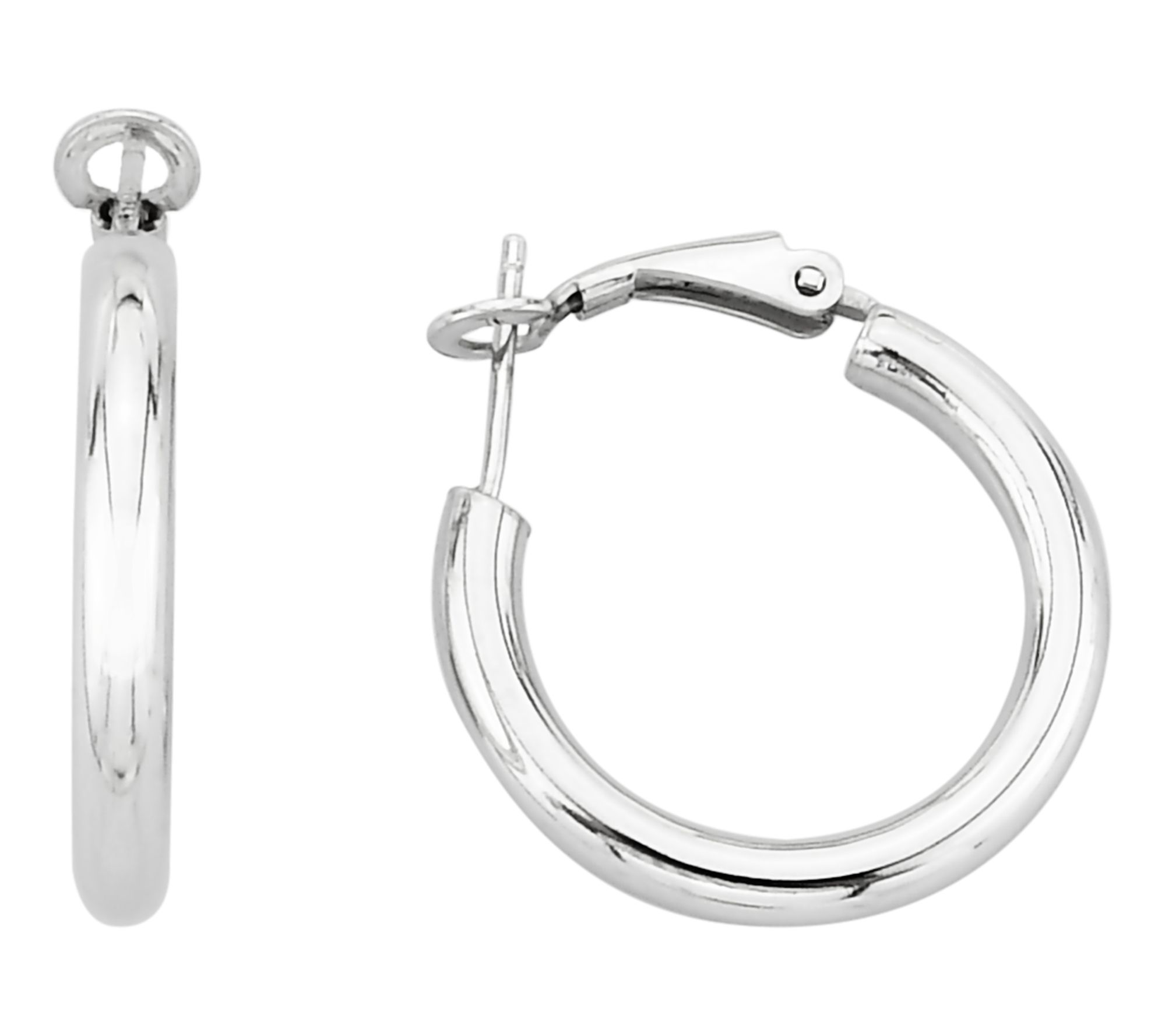 Silver Style 1" Polished Hoop Earrings, Sterl ing