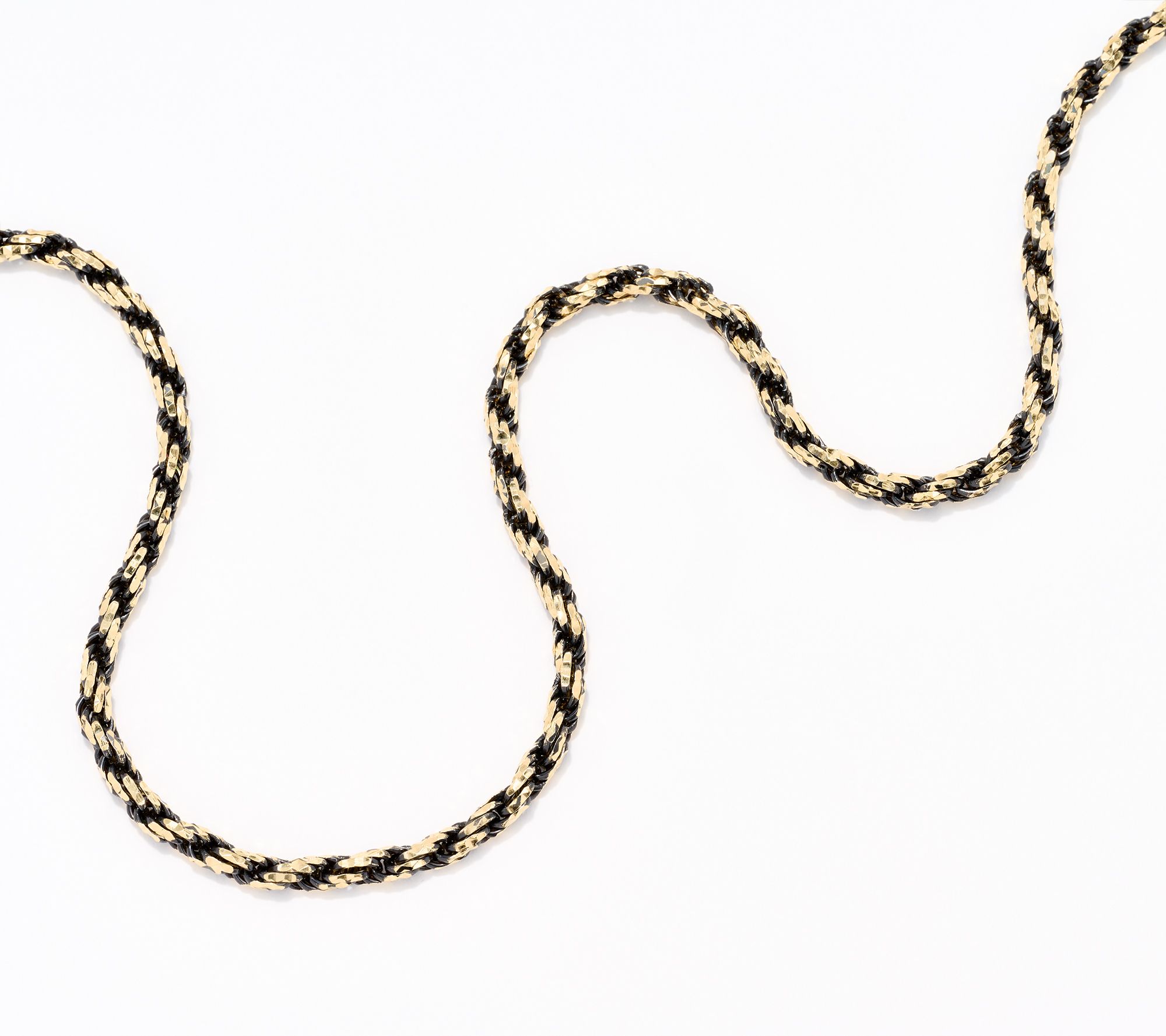 Silver Style Two-Tone 20" Rope Chain Necklace, Sterling Silver