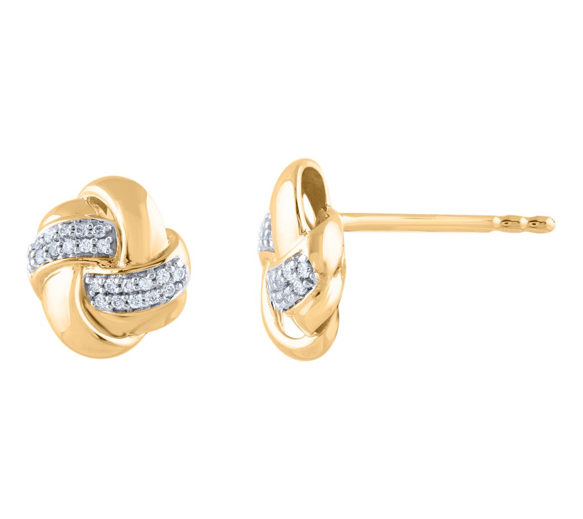 Accents by Affinity Diamond Two-Tone Knot Earrings, 14K Gold