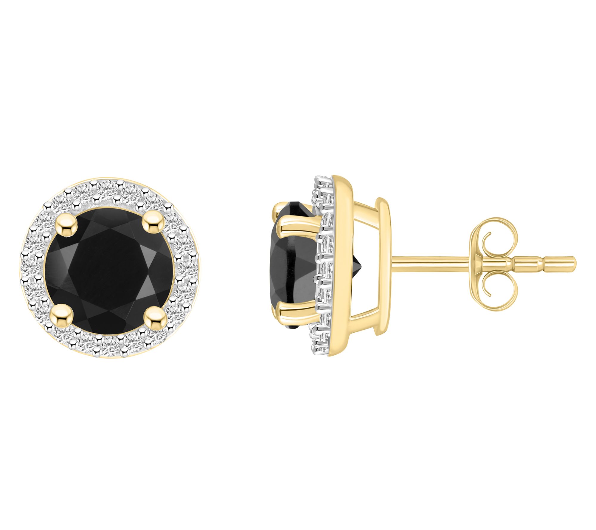 Affinity Gems Round Cut Gemstone Halo Stud Earrings, 10K