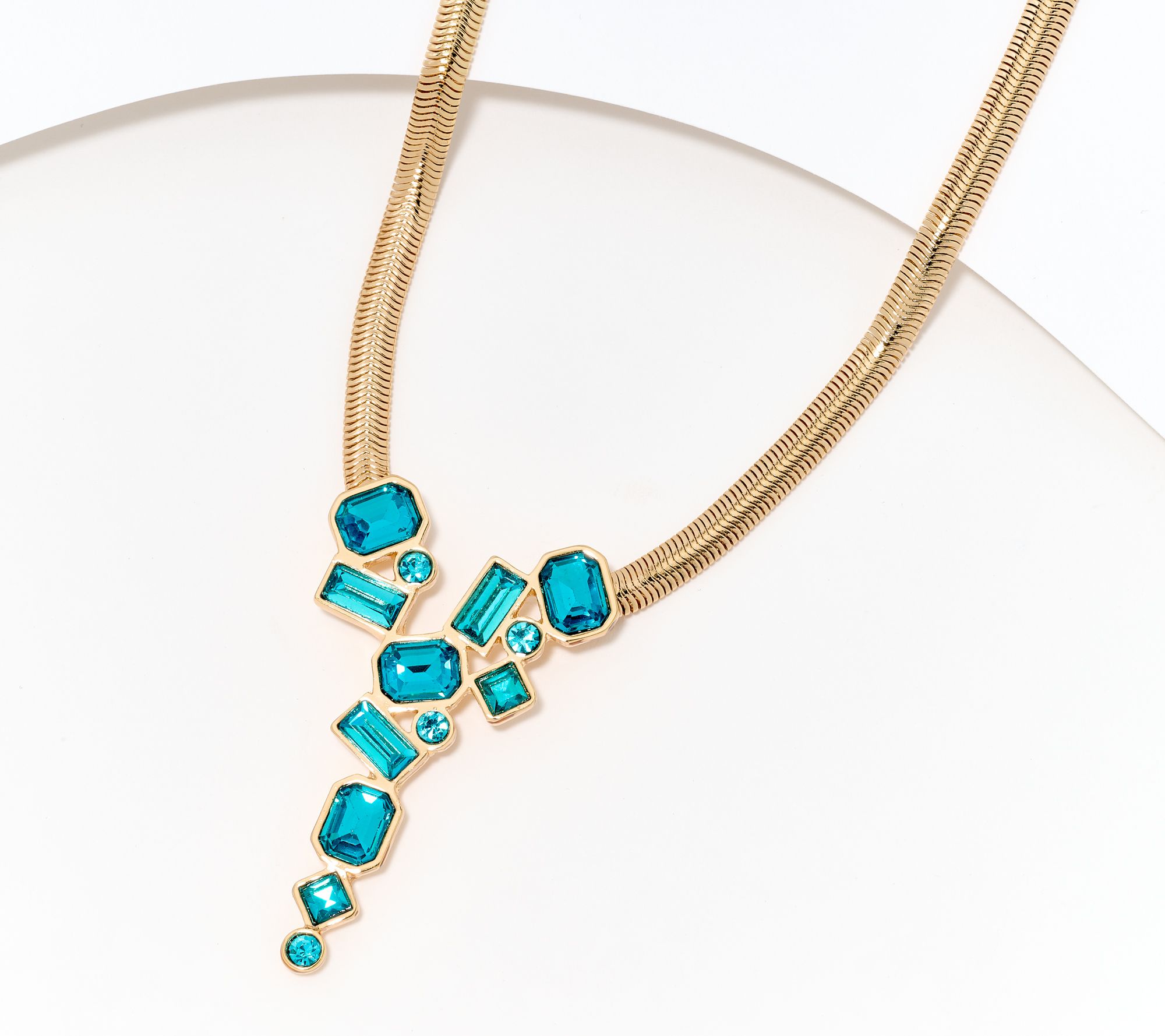 "As Is" Susan Graver Multi Stone Drop Necklace