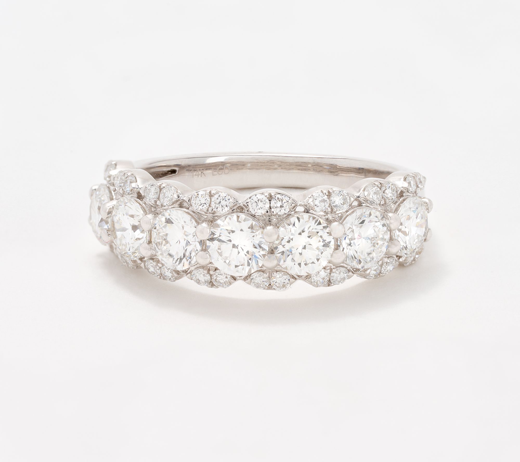  Fire Light Lab Grown Diamond Triple Row 2.00 cttw Band Ring, 14K