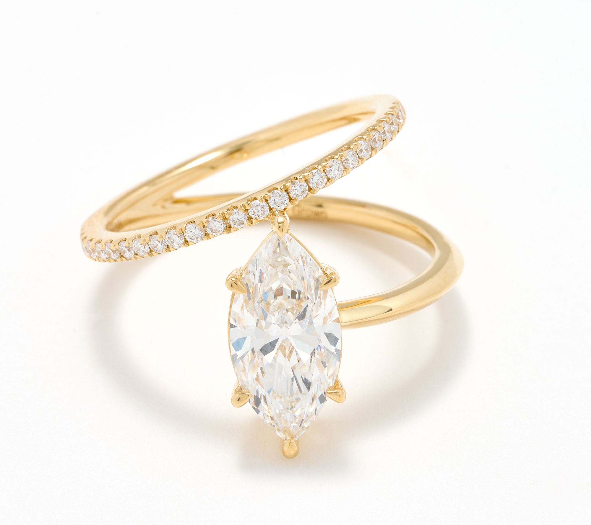 Effy Lab Grown Diamond Marquise Band Ring, 14K Gold