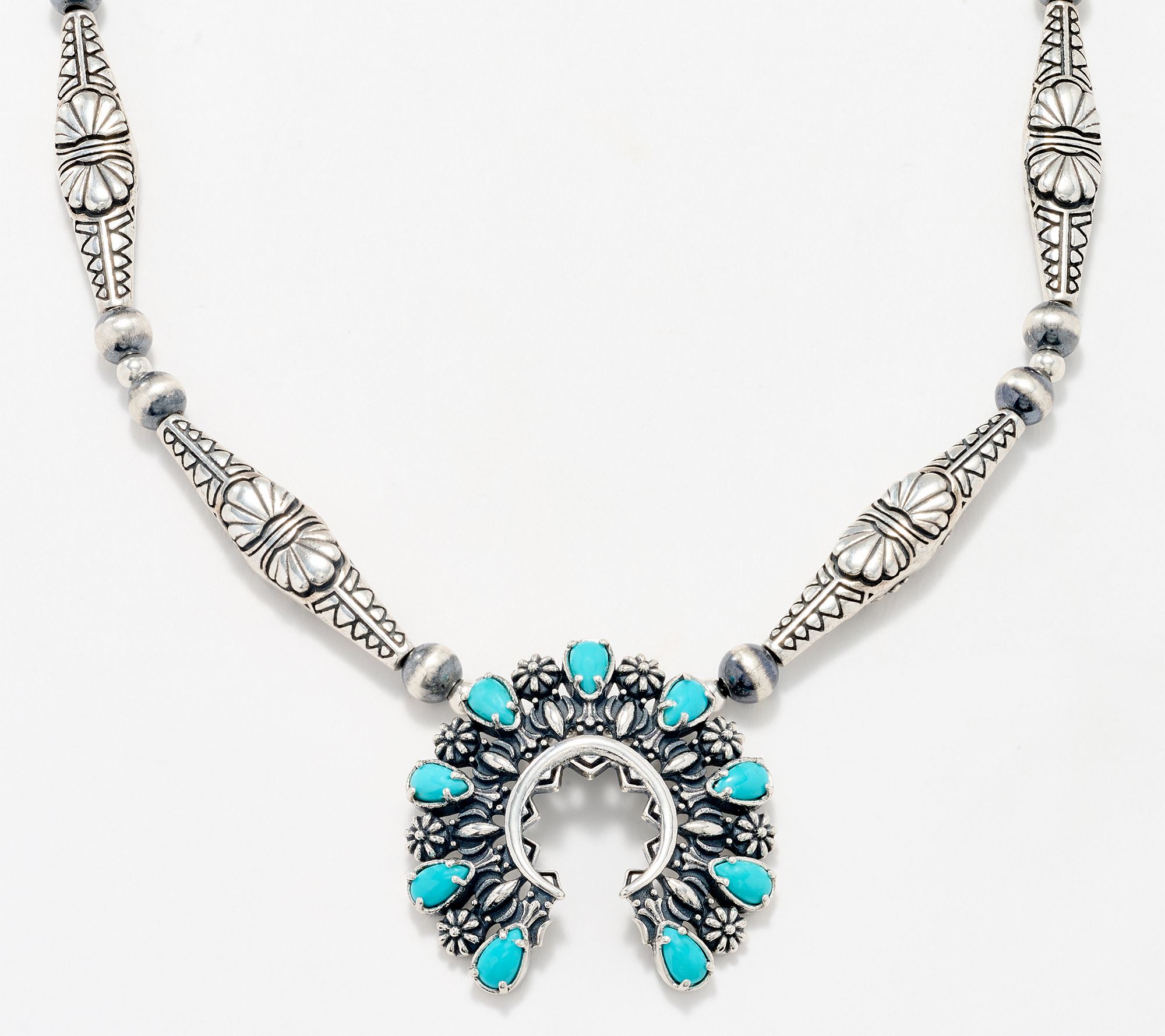 American West Sterling Silver Naja Station Necklace