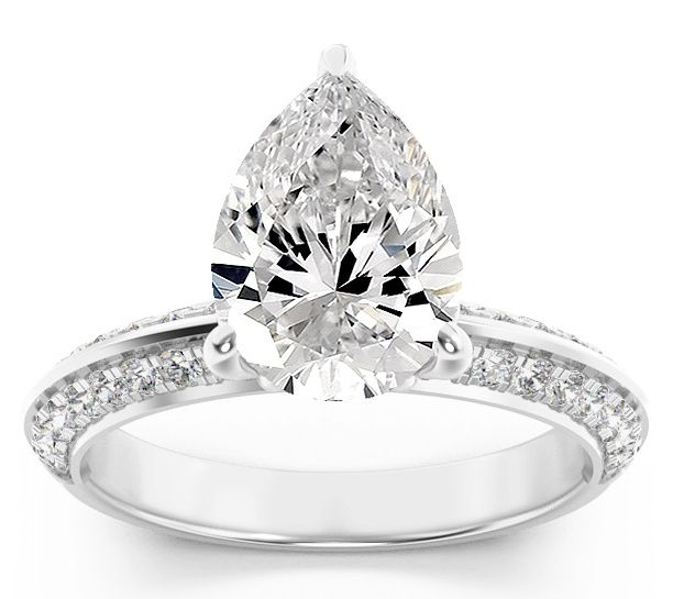 Fire Light 2.00 cttw Lab Grown Diamond Pear CutRing, 14K Gold