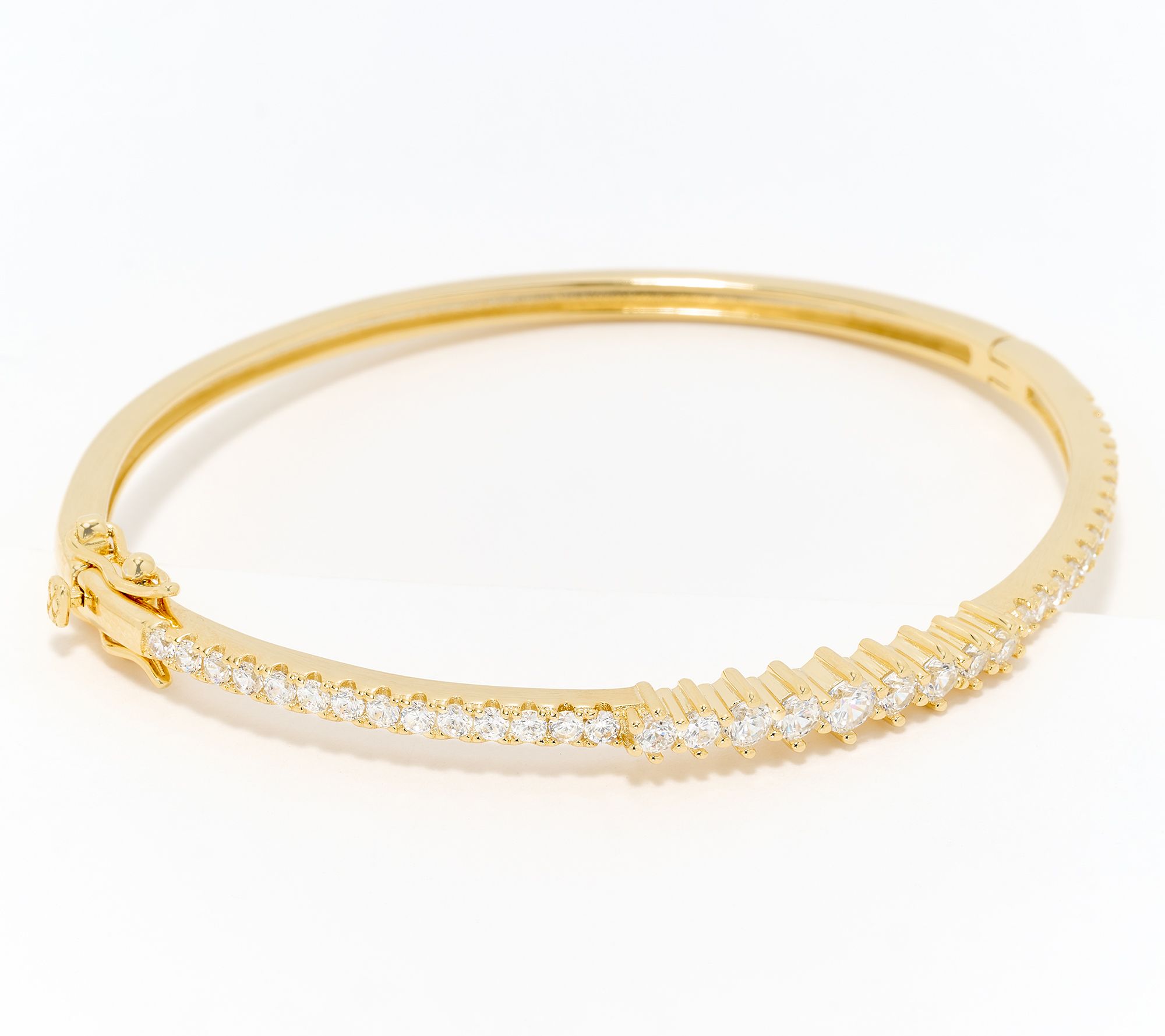 "As Is" Diamonique Pave Round Cut Bangle, Sterling Silver
