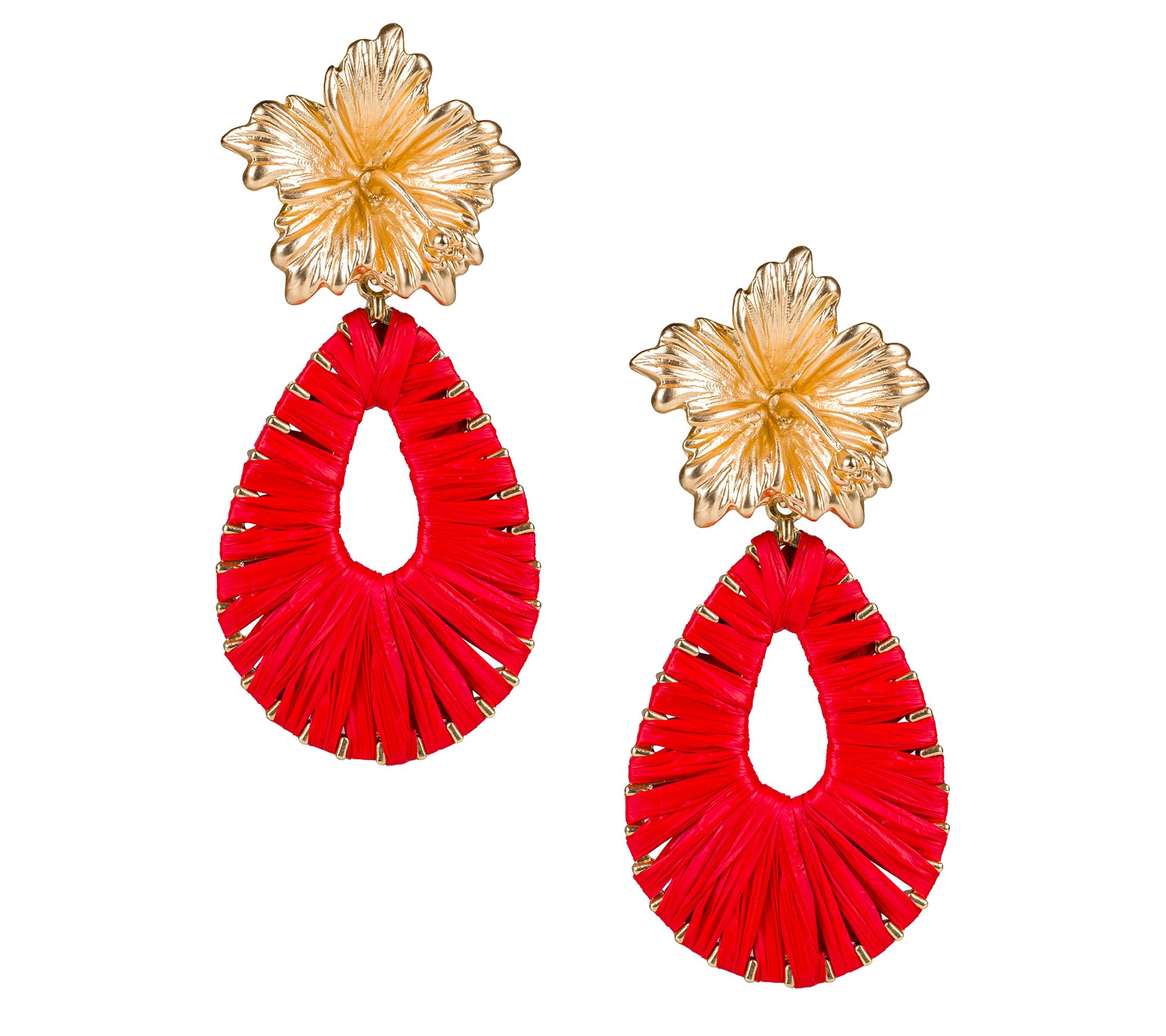 Patricia Nash Hibiscus Tear Drop Post Earrings