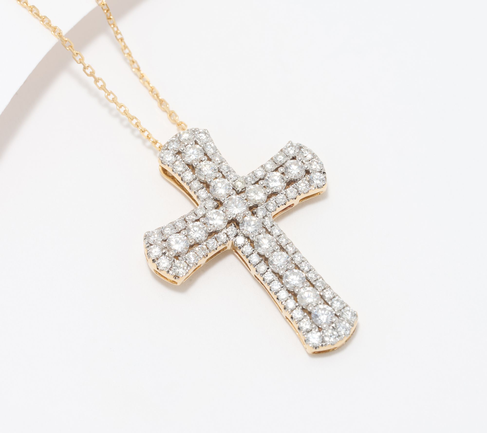 Affinity Diamonds 1.65 cttw White Diamond Cross Necklace, 14K