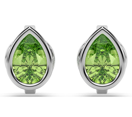 ONI Fine Jewelry Sterling Silver Peridot Pear Stud Earrings