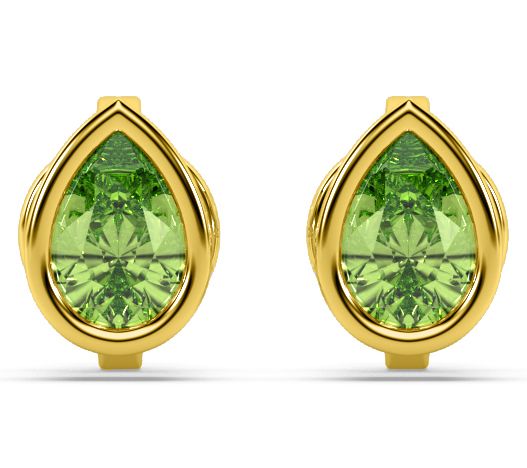 ONI Fine Jewelry Sterling Silver Peridot Pear Stud Earrings