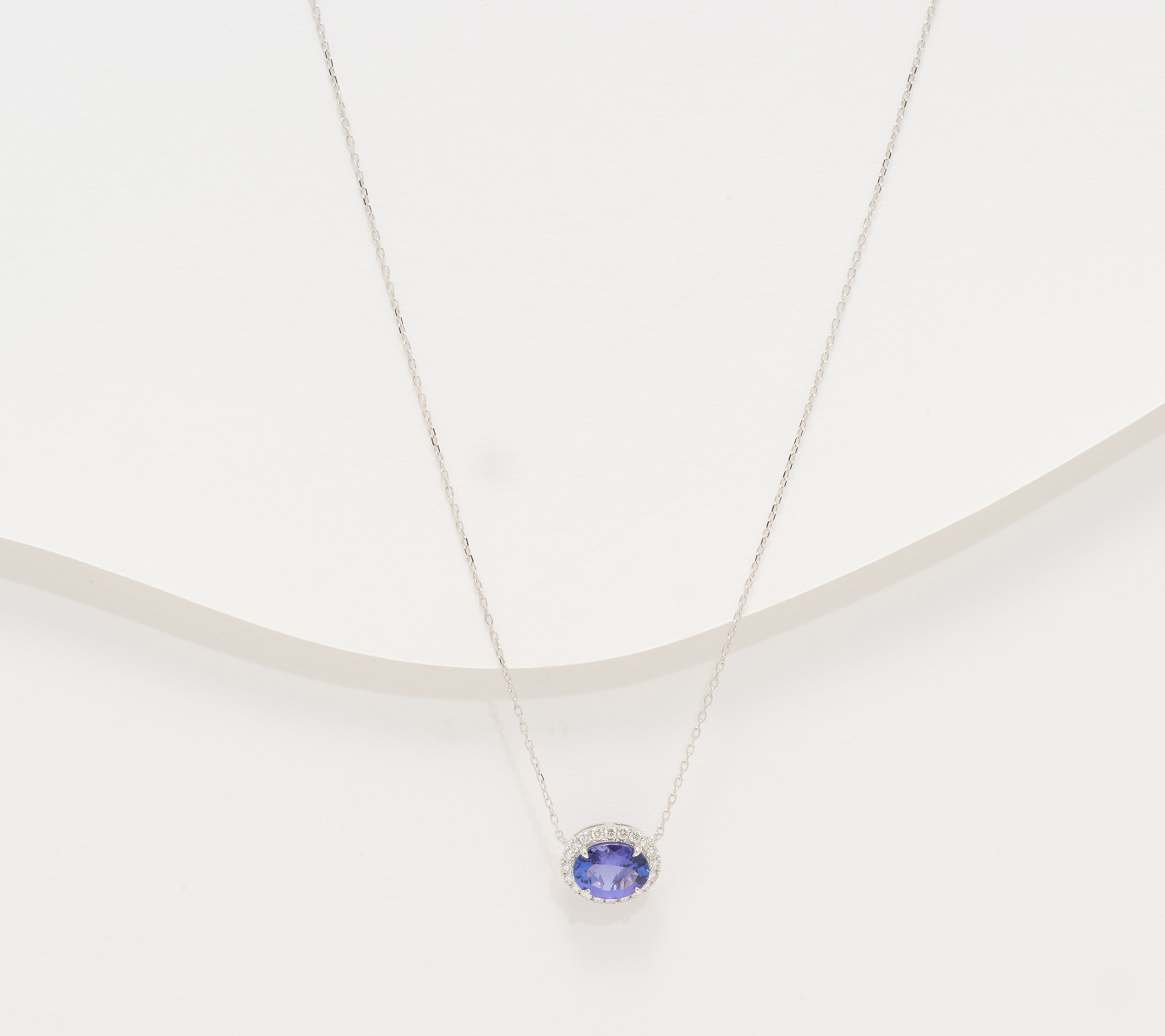 Pure Tanzanite by Jeff Moseley 2 cttw Oval &Diamond Necklac