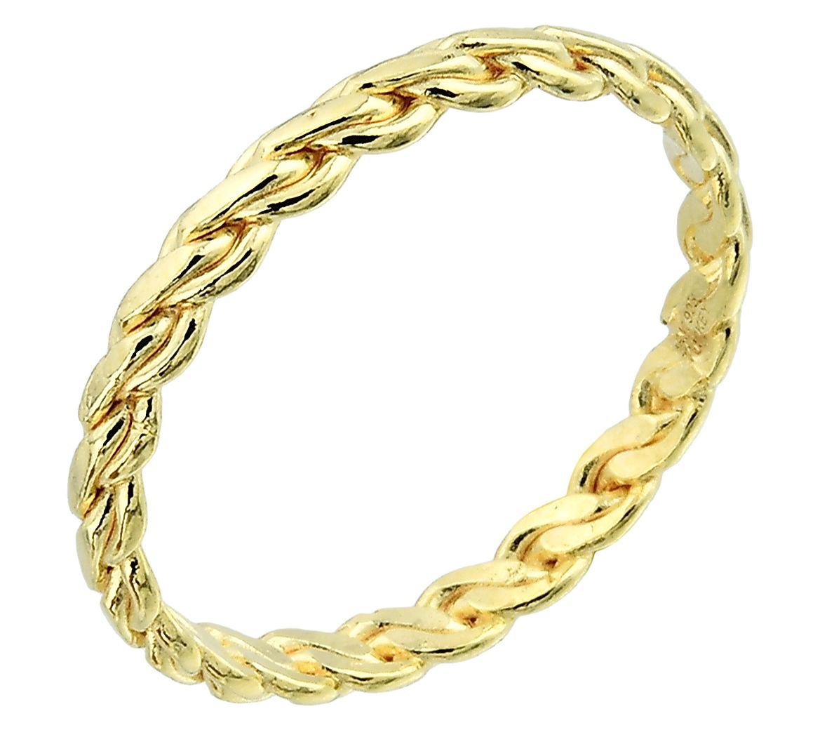 Silver Style High Polished Woven Band Ring, Sterling